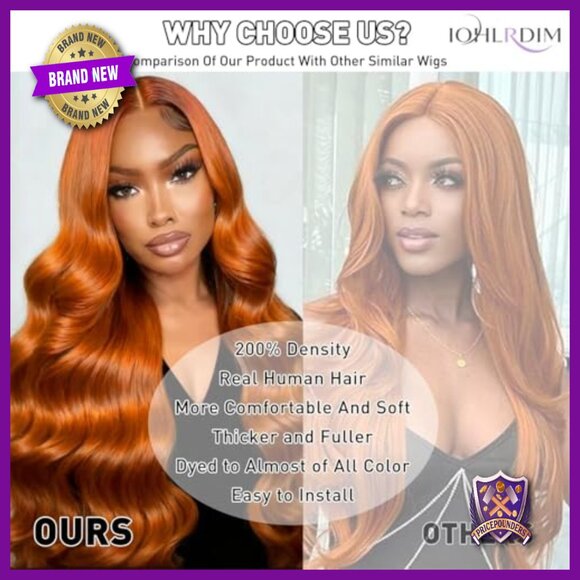 30 Inch Human Hair Lace Front Wig 200% Density Body Wave Glueless